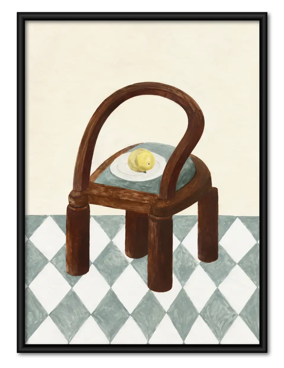 Curved Chair and Fried Egg Wall Art 1