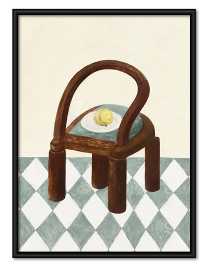 Curved Chair and Fried Egg Wall Art 1
