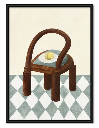 Curved Chair and Fried Egg Wall Art
