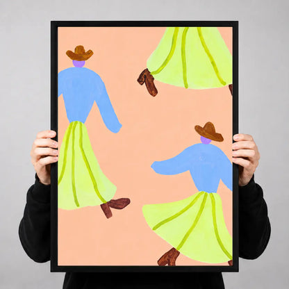 Dancing Figures in Lime Skirts Wall Art 3