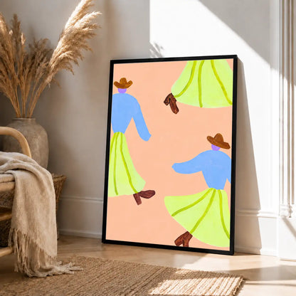 Dancing Figures in Lime Skirts Wall Art 4