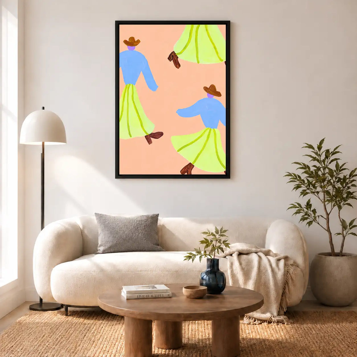 Dancing Figures in Lime Skirts Wall Art 5