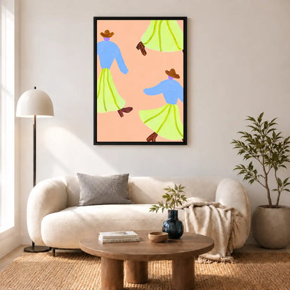 Dancing Figures in Lime Skirts Wall Art 5