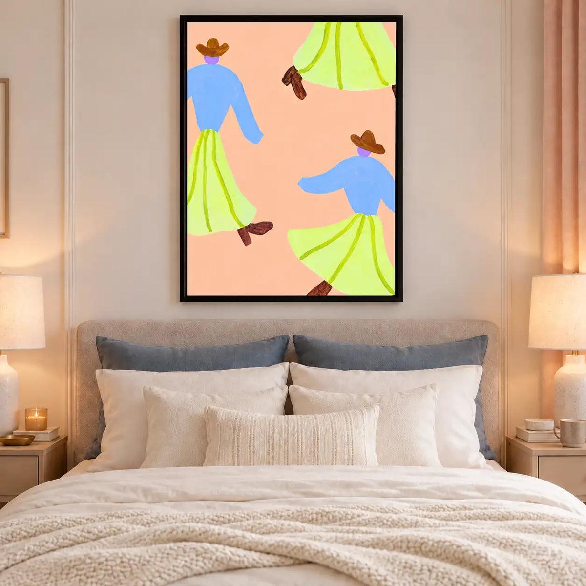Dancing Figures in Lime Skirts Wall Art 6