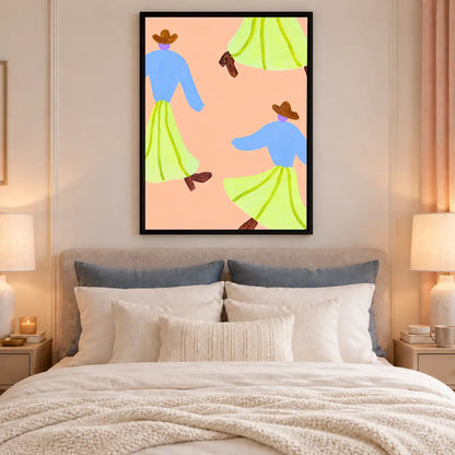Dancing Figures in Lime Skirts Wall Art 6
