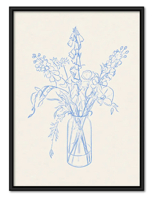 Delicate Blue Wildflower Bouquet Wall Art