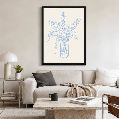 Delicate Blue Wildflower Bouquet Wall Art 2