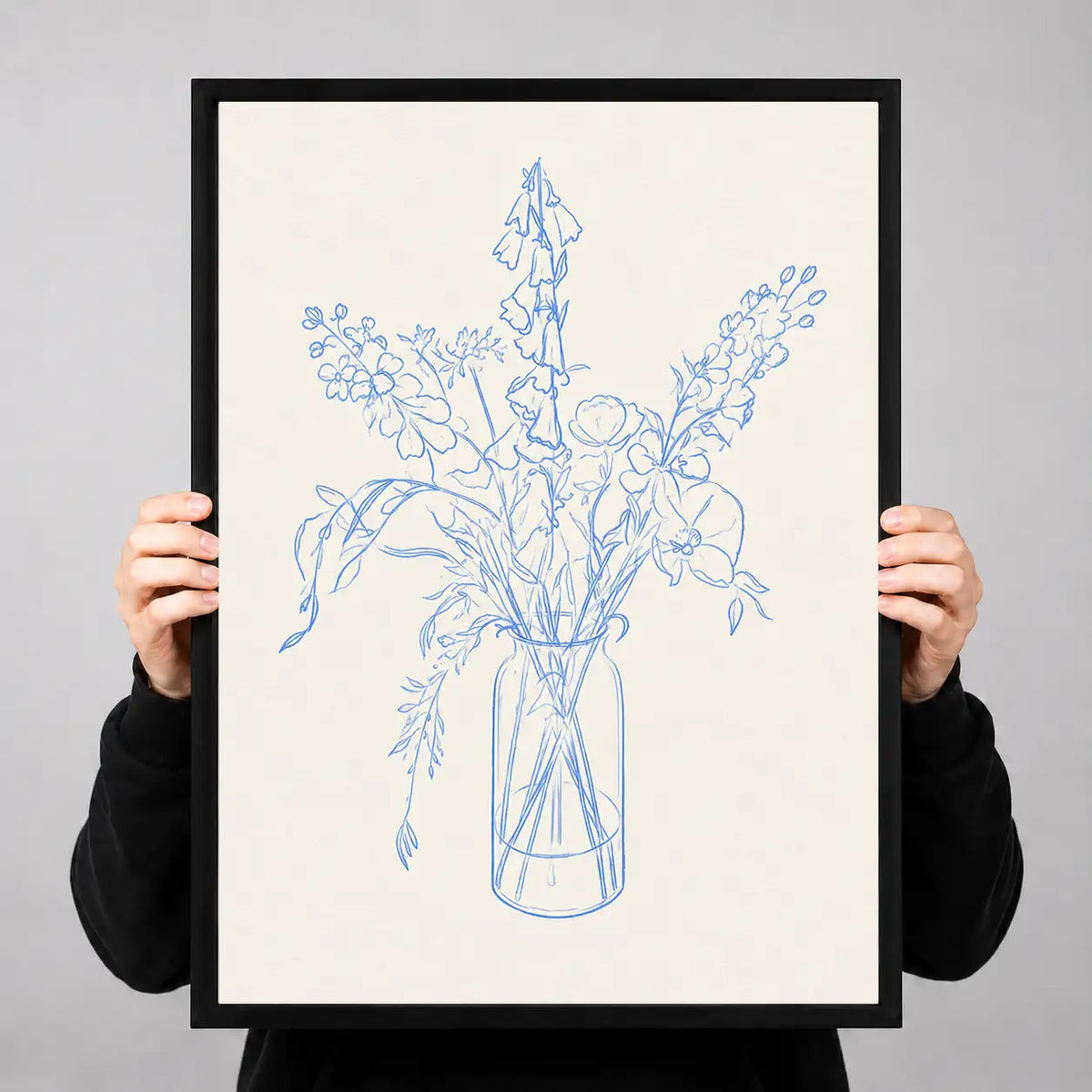Delicate Blue Wildflower Bouquet Wall Art 3