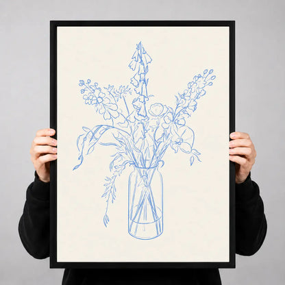 Delicate Blue Wildflower Bouquet Wall Art 3