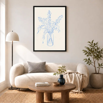 Delicate Blue Wildflower Bouquet Wall Art 5