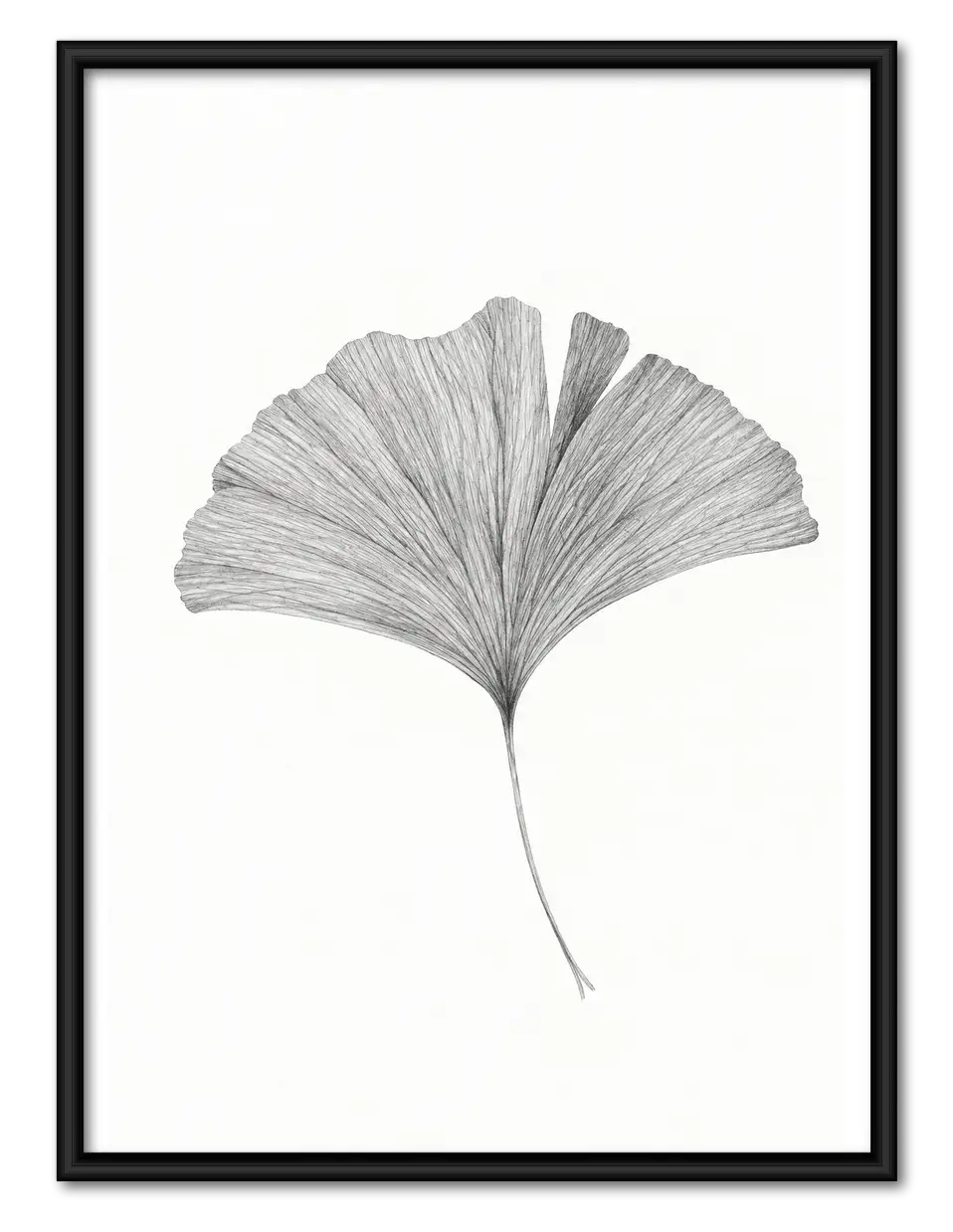 Delicate Gray Ginkgo Leaf Wall Art 1