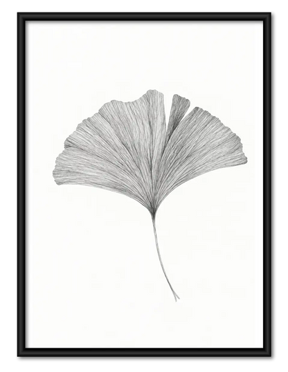 Delicate Gray Ginkgo Leaf Wall Art 1