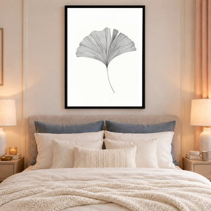 Delicate Gray Ginkgo Leaf Wall Art 6