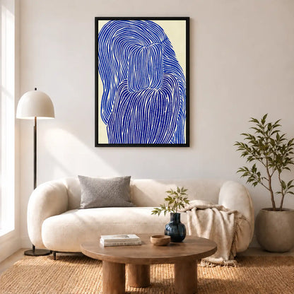 Electric Blue Hair Line Portrait Wall Art 5