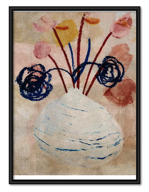 Expressive Wildflowers in White Vase Wall Art