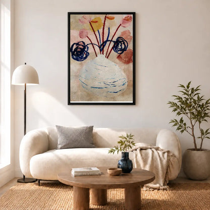 Expressive Wildflowers in White Vase Wall Art 5