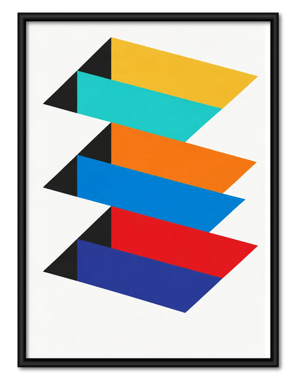 Floating Color Ribbons Geometric Wall Art