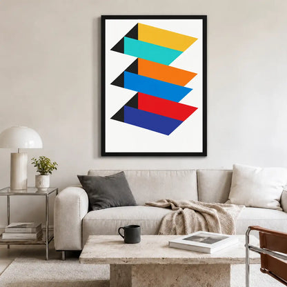 Floating Color Ribbons Geometric Wall Art 2