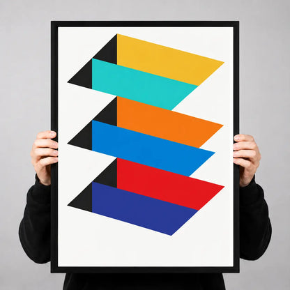 Floating Color Ribbons Geometric Wall Art 3