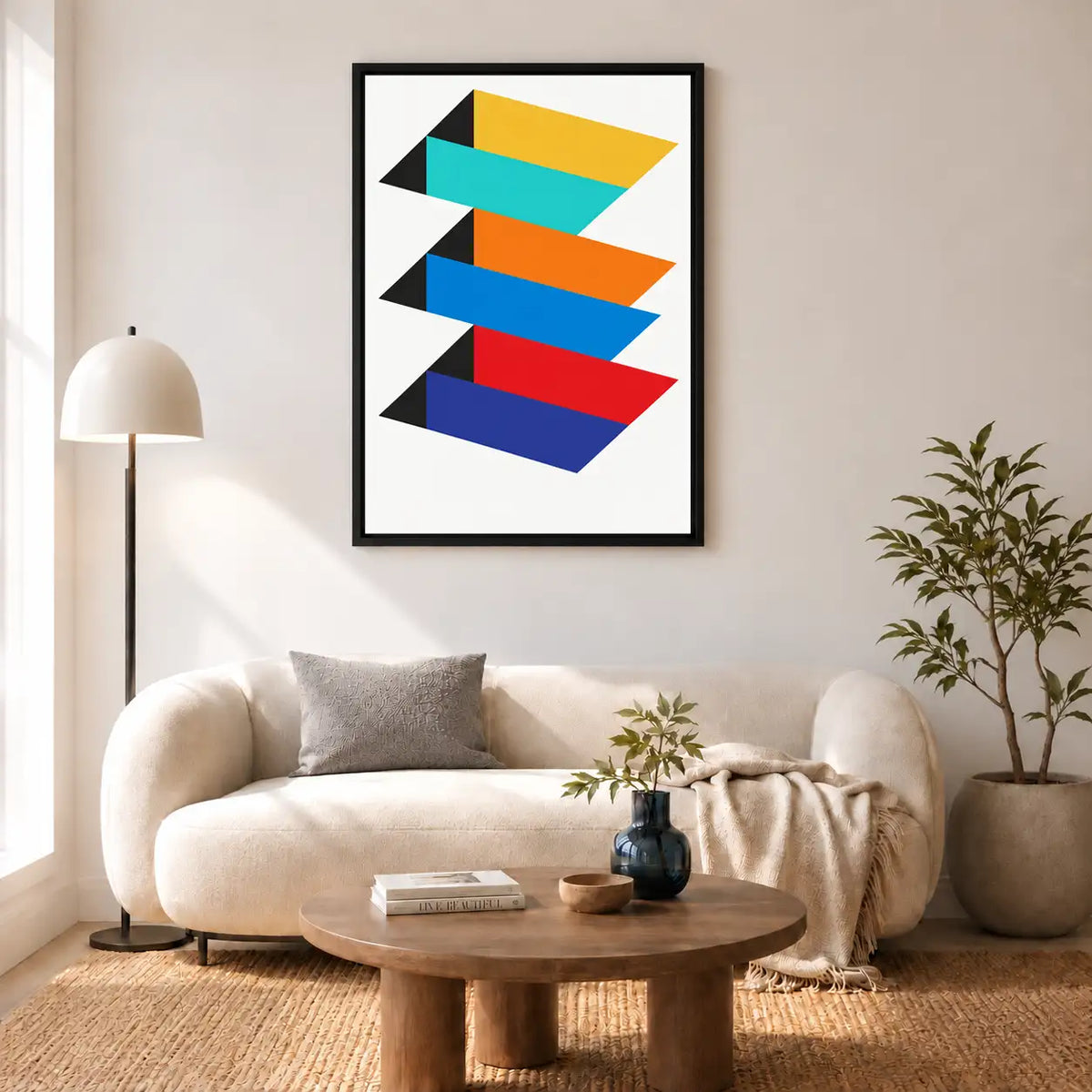Floating Color Ribbons Geometric Wall Art 5