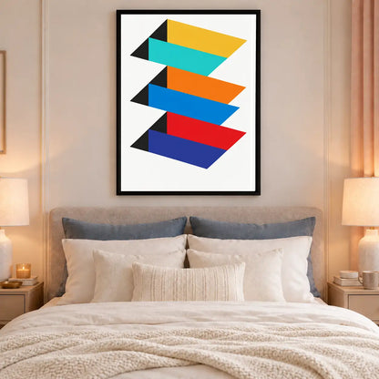 Floating Color Ribbons Geometric Wall Art 6