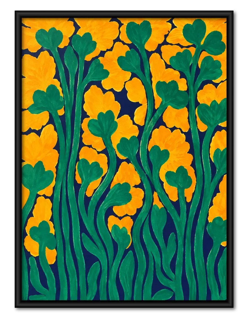Golden Wildflower Forest Wall Art 1