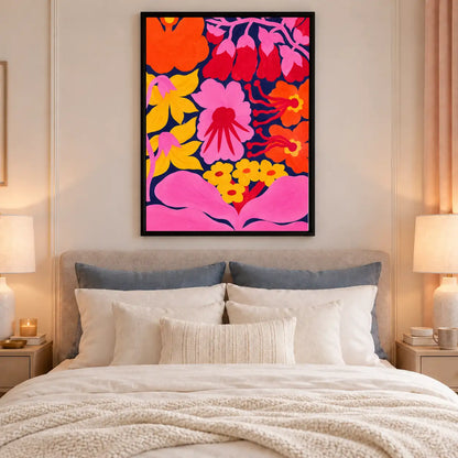 Hot Pink Floral Maximalist Wall Art 6