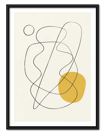 Linear Orbit with Golden Circle Wall Art