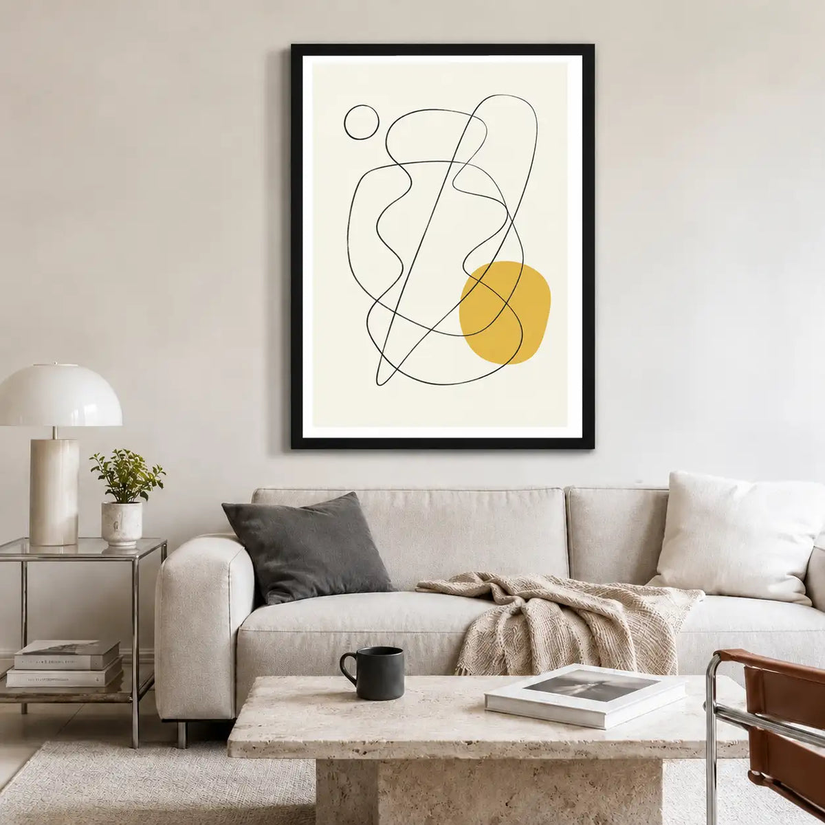 Linear Orbit with Golden Circle Wall Art 2