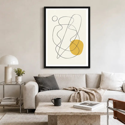 Linear Orbit with Golden Circle Wall Art 2