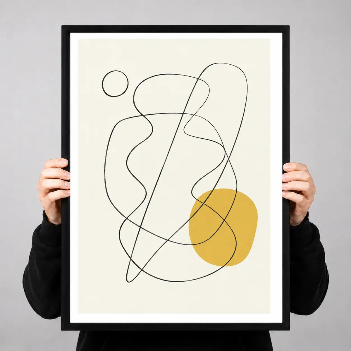 Linear Orbit with Golden Circle Wall Art 3