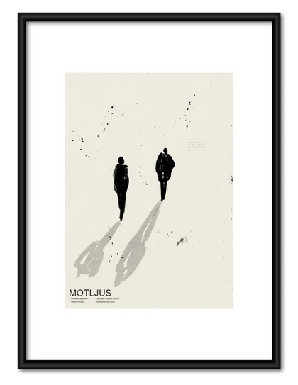 Minimal Black Figures and Shadows Wall Art