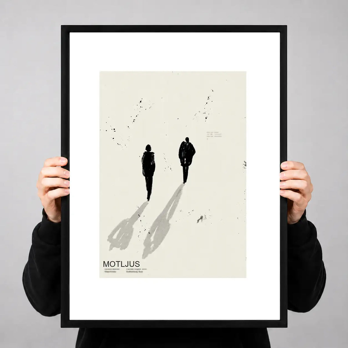 Minimal Black Figures and Shadows Wall Art 3