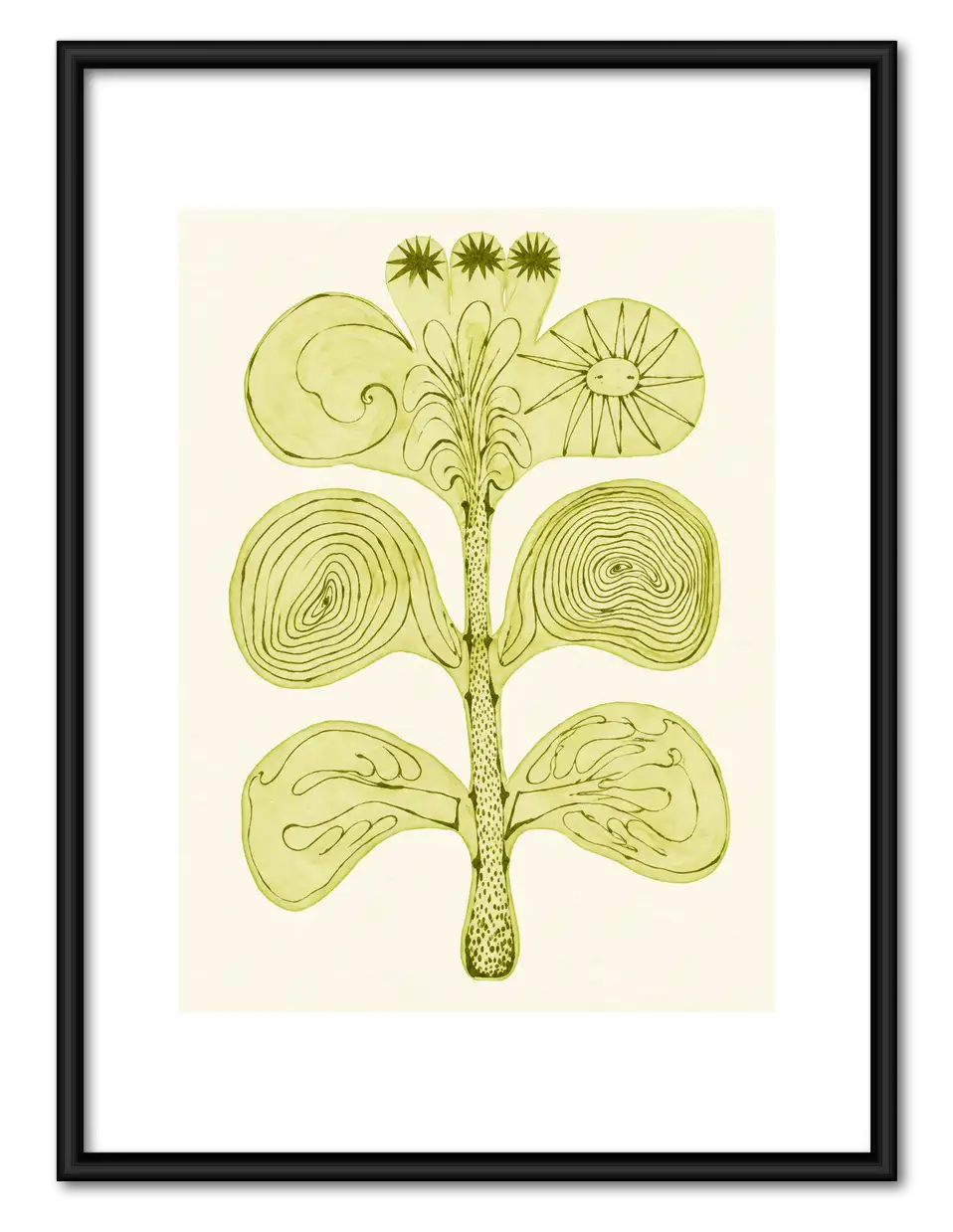 Minimal Green Botanical Bloom Wall Art 1