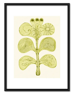 Minimal Green Botanical Bloom Wall Art