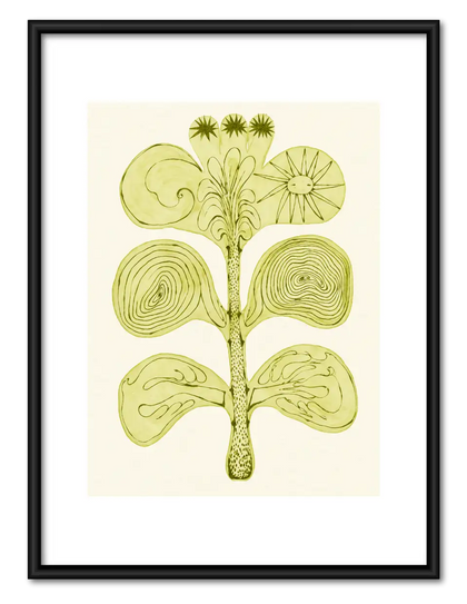Minimal Green Botanical Bloom Wall Art