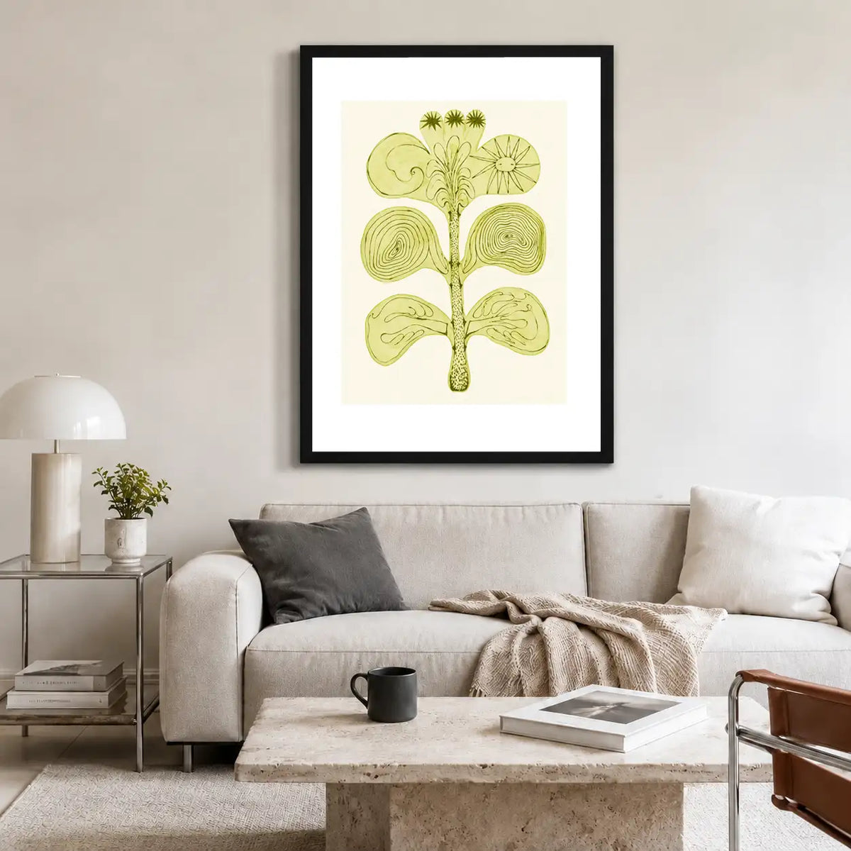 Minimal Green Botanical Bloom Wall Art 2