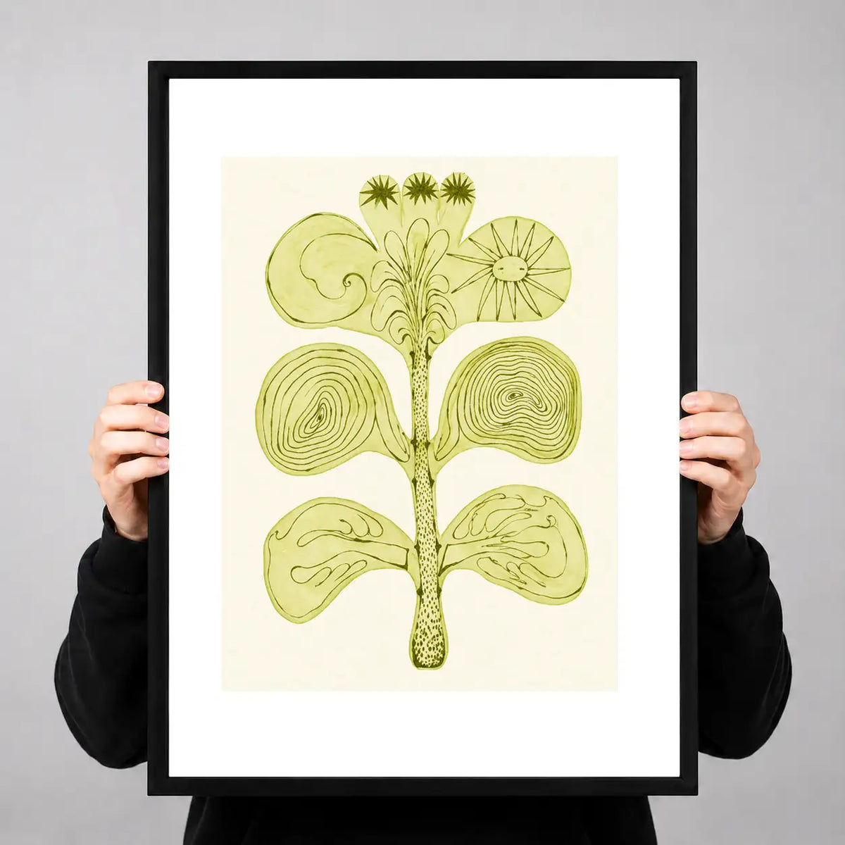 Minimal Green Botanical Bloom Wall Art 3