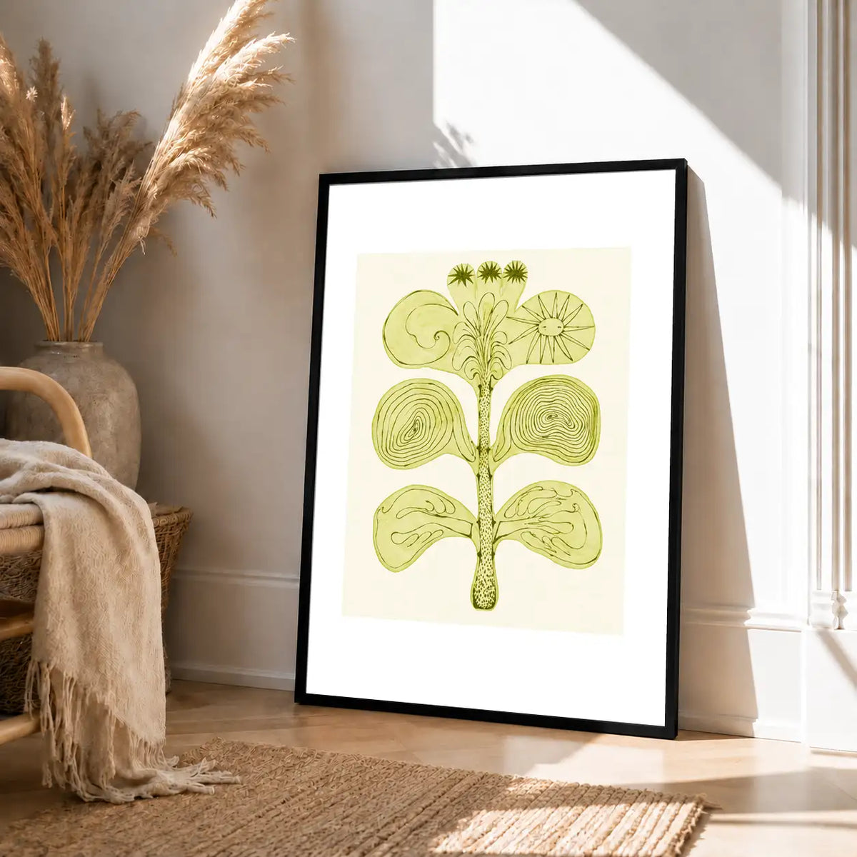 Minimal Green Botanical Bloom Wall Art 4