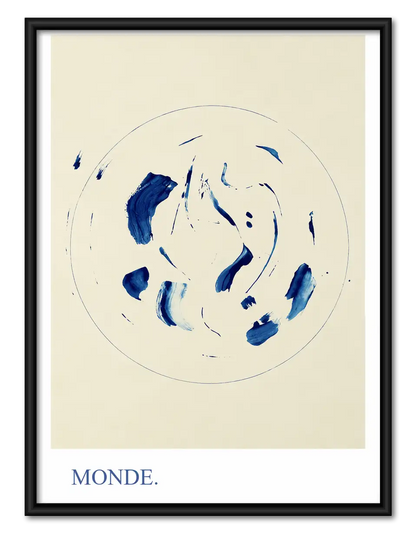 Monde Blue Orbit Minimal Wall Art 1