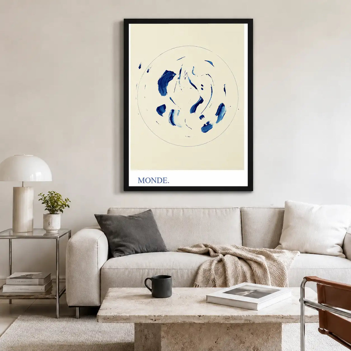 Monde Blue Orbit Minimal Wall Art 2