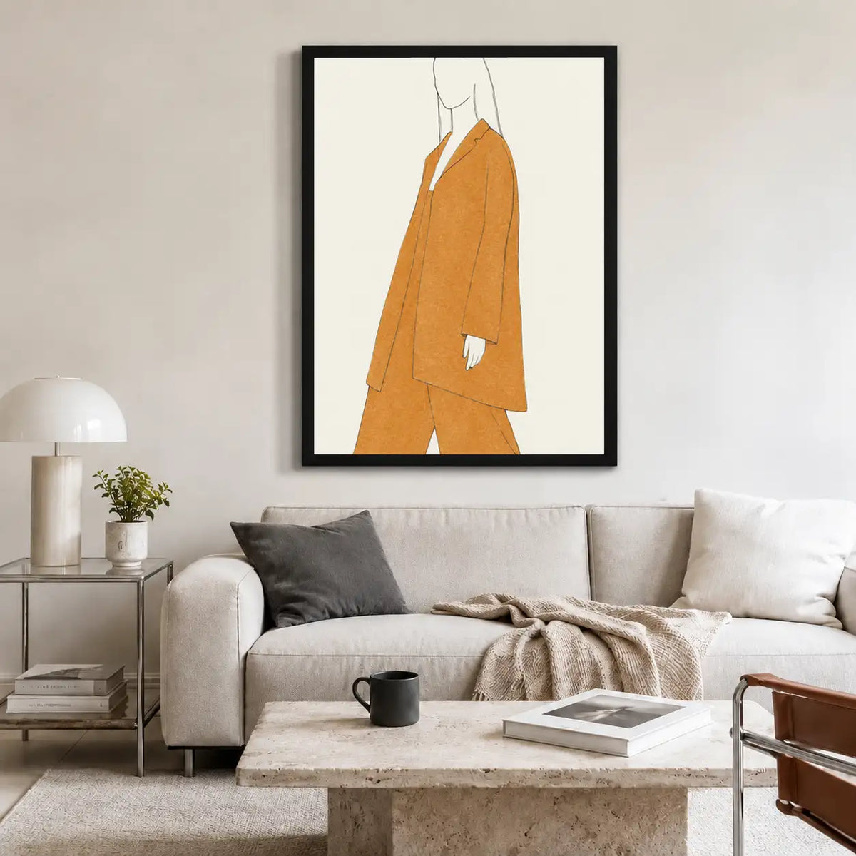 Mustard Coat Fashion Figure Wall Art 2