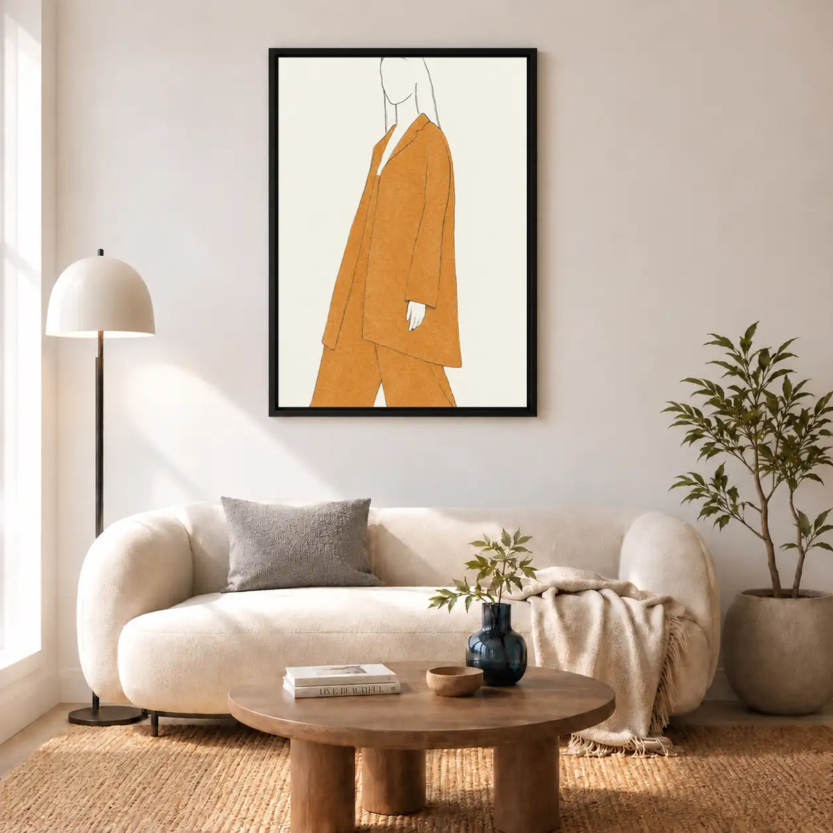 Mustard Coat Fashion Figure Wall Art 5