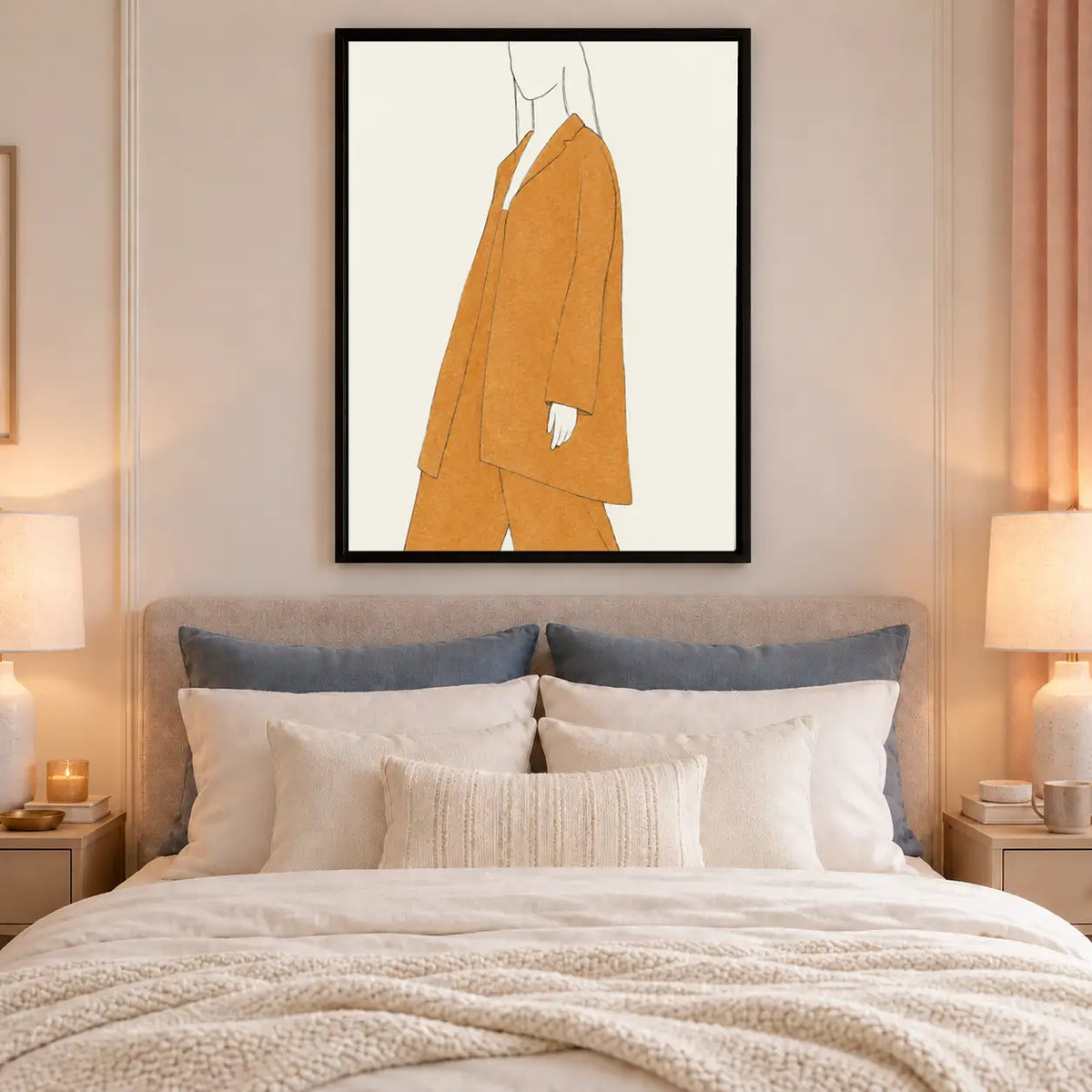 Mustard Coat Fashion Figure Wall Art 6