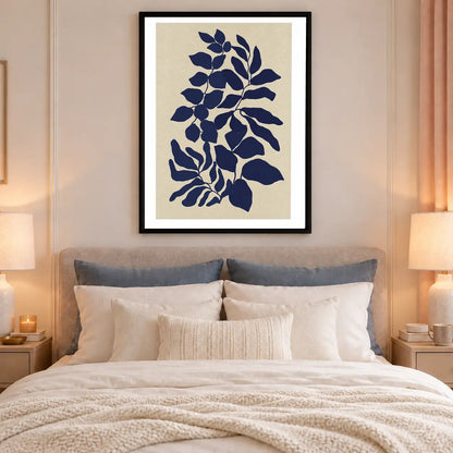 Navy Leaf Silhouette Botanical Wall Art 6