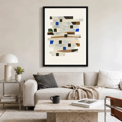 Neutral Mosaic Strips Abstract Wall Art 2