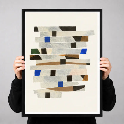 Neutral Mosaic Strips Abstract Wall Art 3
