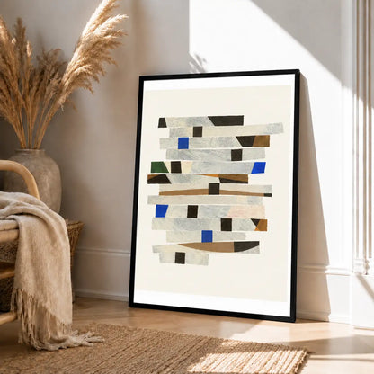 Neutral Mosaic Strips Abstract Wall Art 4