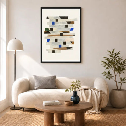 Neutral Mosaic Strips Abstract Wall Art 5