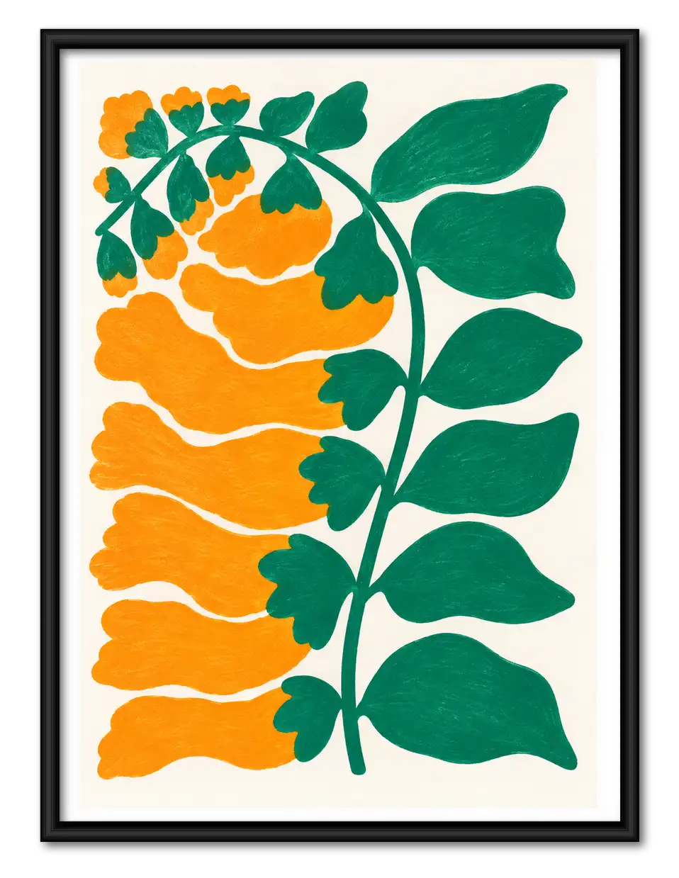 Orange Fruit and Green Vine Wall Art 1